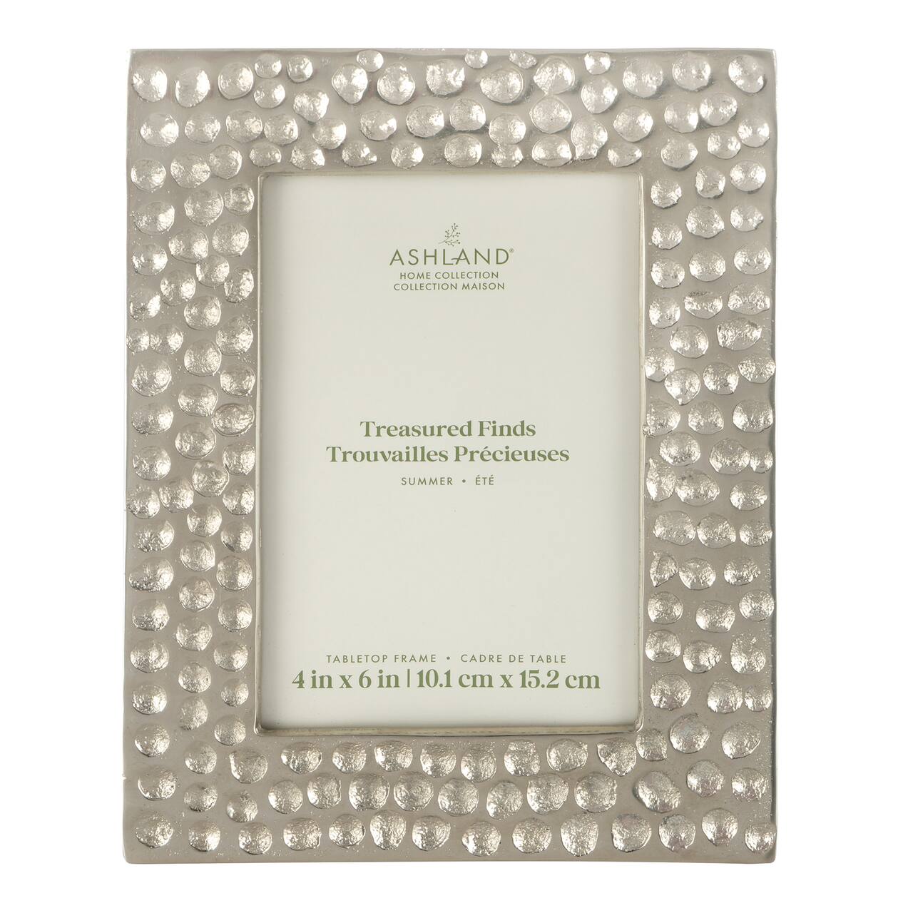 4" x 6" Silver Hammered Metal Tabletop Frame, Treasured Finds by Ashland®